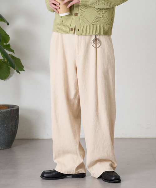 CIAOPANIC TYPY（チャオパニックティピー）の「【ユニセックス】コットンリネンブッチャーパンツ（スラックス・メンズ・チャコールグレー/ホワイト系その他/カーキ・LARGE/MEDIUM）」の8枚目の写真