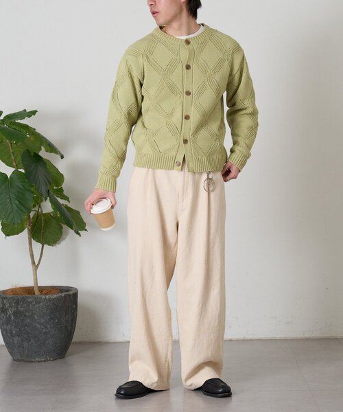 CIAOPANIC TYPY（チャオパニックティピー）の「【ユニセックス】コットンリネンブッチャーパンツ（スラックス・メンズ・チャコールグレー/ホワイト系その他/カーキ・LARGE/MEDIUM）」の11枚目の写真