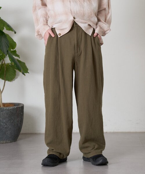 CIAOPANIC TYPY（チャオパニックティピー）の「【ユニセックス】コットンリネンブッチャーパンツ（スラックス・メンズ・チャコールグレー/ホワイト系その他/カーキ・LARGE/MEDIUM）」の15枚目の写真