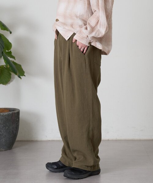 CIAOPANIC TYPY（チャオパニックティピー）の「【ユニセックス】コットンリネンブッチャーパンツ（スラックス・メンズ・チャコールグレー/ホワイト系その他/カーキ・LARGE/MEDIUM）」の16枚目の写真