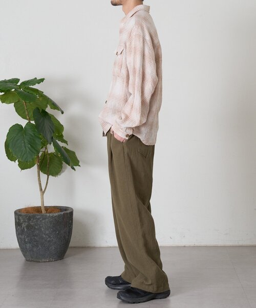 CIAOPANIC TYPY（チャオパニックティピー）の「【ユニセックス】コットンリネンブッチャーパンツ（スラックス・メンズ・チャコールグレー/ホワイト系その他/カーキ・LARGE/MEDIUM）」の19枚目の写真