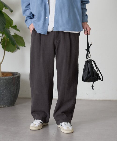 CIAOPANIC TYPY（チャオパニックティピー）の「【ユニセックス】コットンリネンブッチャーパンツ（スラックス・メンズ・チャコールグレー/ホワイト系その他/カーキ・LARGE/MEDIUM）」の22枚目の写真