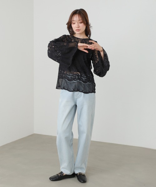 Bab(バブ)の「レーストップス(Tシャツ/カットソー・レディース・ブラック/ホワイト・FREE)」の19枚目の写真