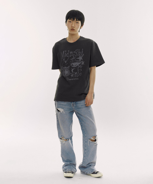 DEFYCLUBROBBERS(ディファイクラブロバース)の「ミッドナイトフェード 半袖Tシャツ (チャコール)(Tシャツ/カットソー・レディース・その他・MEDIUM/LARGE)」の4枚目の写真