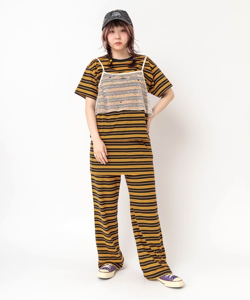 RNA(アールエヌエー)の「M2646 マルチボーダーレギュラーT(Tシャツ/カットソー・レディース・ブラック/レッド/グリーン・MEDIUM)」の10枚目の写真