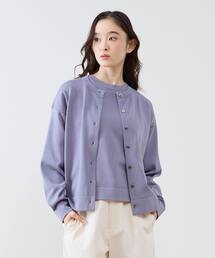 クルーネック長袖カーディガン