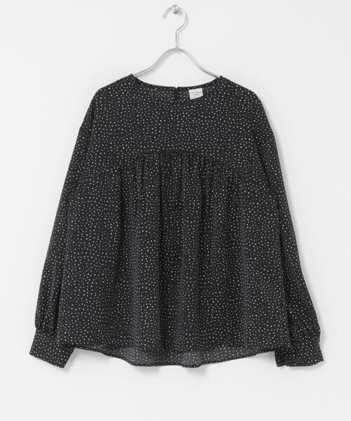 URBAN RESEARCH DOORS(アーバンリサーチドアーズ)の「ドットギャザーブラウス | オフィスカジュアル/通勤/お仕事/セレモニー/オケージョン(シャツ/ブラウス・レディース・ネイビー/ブラック・FREE)」の10枚目の写真