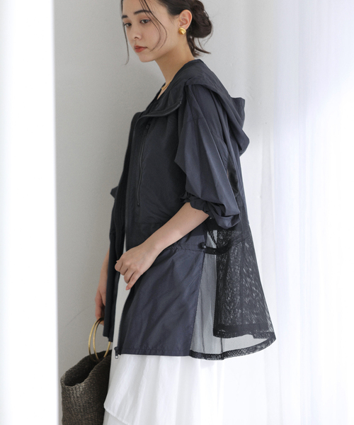 La TOTALITE（ラトータリテ）の「【洗える】Mewl / ミュール シアーUVカットパーカー（マウンテンパーカー・レディース・ブラック/ホワイト/ベージュ・FREE）」の17枚目の写真