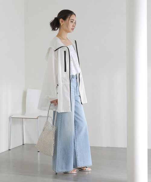 La TOTALITE（ラトータリテ）の「【洗える】Mewl / ミュール シアーUVカットパーカー（マウンテンパーカー・レディース・ブラック/ホワイト/ベージュ・FREE）」の21枚目の写真