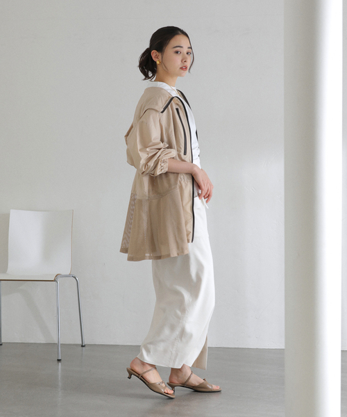 La TOTALITE（ラトータリテ）の「【洗える】Mewl / ミュール シアーUVカットパーカー（マウンテンパーカー・レディース・ブラック/ホワイト/ベージュ・FREE）」の8枚目の写真