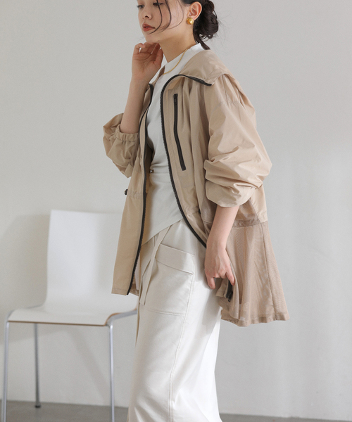 La TOTALITE（ラトータリテ）の「【洗える】Mewl / ミュール シアーUVカットパーカー（マウンテンパーカー・レディース・ブラック/ホワイト/ベージュ・FREE）」の11枚目の写真