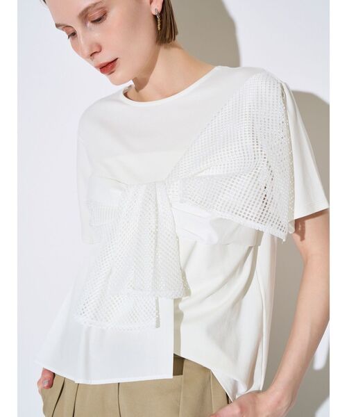 ELENDEEK（エレンディーク）の「ドッキングビスチェカットソー（Tシャツ/カットソー・レディース・ブラック/オフホワイト/グレー・FREE）」の4枚目の写真