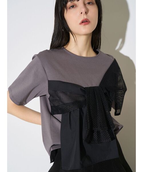 ELENDEEK（エレンディーク）の「ドッキングビスチェカットソー（Tシャツ/カットソー・レディース・ブラック/オフホワイト/グレー・FREE）」の19枚目の写真