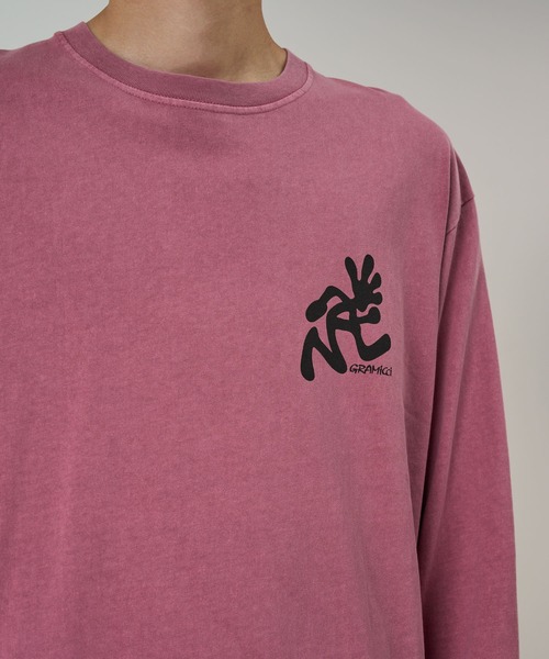 Gramicci(グラミチ)の「RUNNING MAN L/S TEE PIGMENT DYED / ランニングマンロングスリーブTシャツ ピグメントダイ Gramicci グラミチ(Tシャツ/カットソー・メンズ・イエロー/レッド/ナチュラル・S/M/L/XL/XXL)」の3枚目の写真