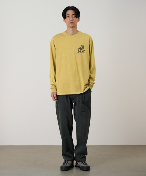 Gramicci(グラミチ)の「RUNNING MAN L/S TEE PIGMENT DYED / ランニングマンロングスリーブTシャツ ピグメントダイ Gramicci グラミチ(Tシャツ/カットソー・メンズ・イエロー/レッド/ナチュラル・S/M/L/XL/XXL)」の4枚目の写真