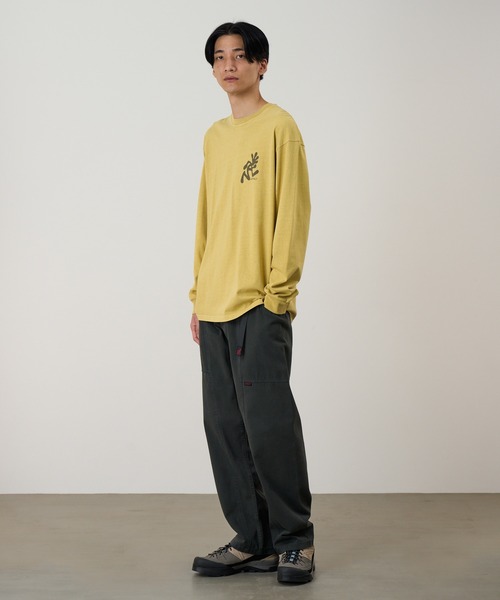 Gramicci(グラミチ)の「RUNNING MAN L/S TEE PIGMENT DYED / ランニングマンロングスリーブTシャツ ピグメントダイ Gramicci グラミチ(Tシャツ/カットソー・メンズ・イエロー/レッド/ナチュラル・S/M/L/XL/XXL)」の5枚目の写真