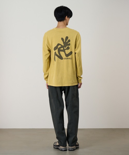 Gramicci(グラミチ)の「RUNNING MAN L/S TEE PIGMENT DYED / ランニングマンロングスリーブTシャツ ピグメントダイ Gramicci グラミチ(Tシャツ/カットソー・メンズ・イエロー/レッド/ナチュラル・S/M/L/XL/XXL)」の6枚目の写真