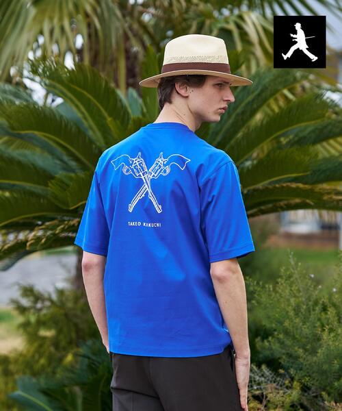 TAKEO KIKUCHI(タケオキクチ)の「【BOWLER HAT LABEL】アイスクリアコットン バッククロスピストル 半袖Tシャツ(Tシャツ/カットソー・メンズ・ホワイト/ブルー系その他/ブラック・02/03/04)」の11枚目の写真