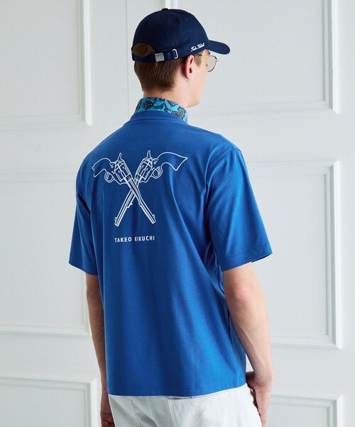 TAKEO KIKUCHI(タケオキクチ)の「【BOWLER HAT LABEL】アイスクリアコットン バッククロスピストル 半袖Tシャツ(Tシャツ/カットソー・メンズ・ホワイト/ブルー系その他/ブラック・02/03/04)」の18枚目の写真
