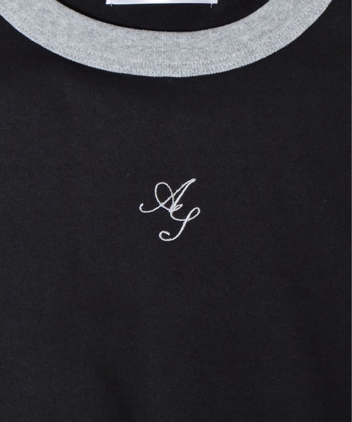 &soiree(アンドソワレ)の「&soiree ロゴ刺繍リンガーTシャツ(Tシャツ/カットソー・レディース・グレー系その他/ブラック系その他/ホワイト系その他・FREE)」の9枚目の写真