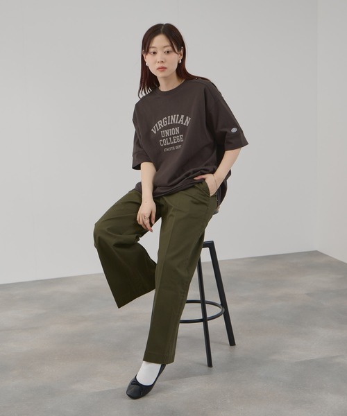 DISCUS(ディスカス)の「DISCUS 切替ルーズTシャツ(Tシャツ/カットソー・レディース・スミクロ/ブルー/ホワイト/ブラウン・M/L)」の11枚目の写真