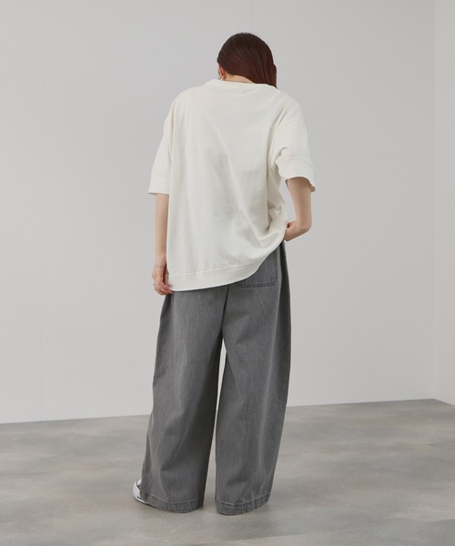 DISCUS(ディスカス)の「DISCUS 切替ルーズTシャツ(Tシャツ/カットソー・レディース・スミクロ/ブルー/ホワイト/ブラウン・M/L)」の15枚目の写真