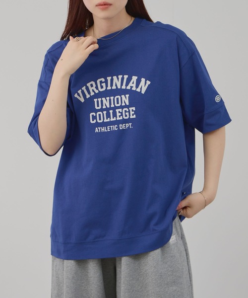 DISCUS(ディスカス)の「DISCUS 切替ルーズTシャツ(Tシャツ/カットソー・レディース・スミクロ/ブルー/ホワイト/ブラウン・M/L)」の16枚目の写真