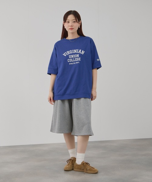 DISCUS(ディスカス)の「DISCUS 切替ルーズTシャツ(Tシャツ/カットソー・レディース・スミクロ/ブルー/ホワイト/ブラウン・M/L)」の18枚目の写真