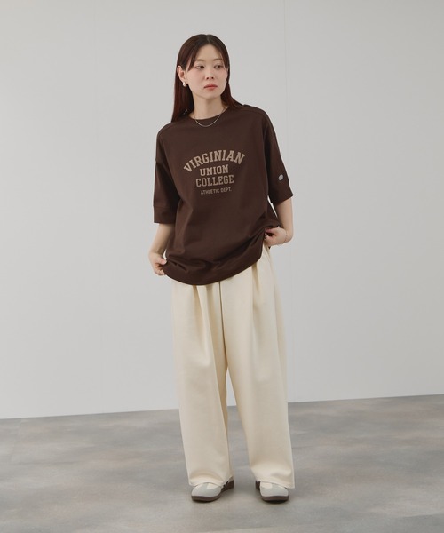 DISCUS(ディスカス)の「DISCUS 切替ルーズTシャツ(Tシャツ/カットソー・レディース・スミクロ/ブルー/ホワイト/ブラウン・M/L)」の22枚目の写真