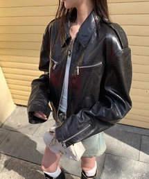 ViViDAY（ビビデー）の「フェイクレザーショートジャケット（ブルゾン）」