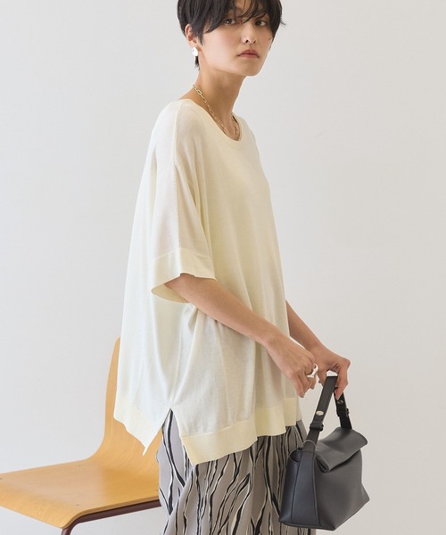 AMERICAN HOLIC(アメリカンホリック)の「【前後2WAY・接触冷感】ポンチョニット(ニット/セーター・レディース・ブラウン/サックスブルー/ブラック/アイボリー・L/M)」の8枚目の写真