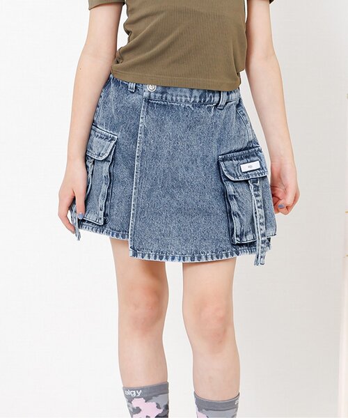 algy（アルジー）の「カーゴキュロット（その他パンツ・キッズ・ブルー/サックスブルー/ブラック・160/150/140/130）」の3枚目の写真