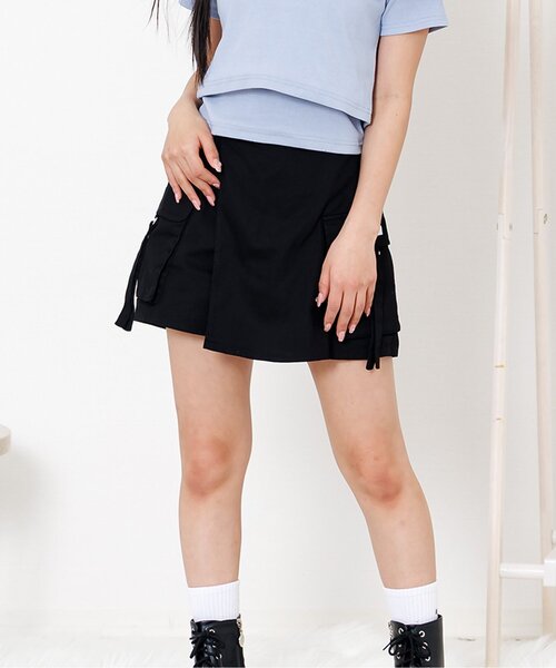 algy（アルジー）の「カーゴキュロット（その他パンツ・キッズ・ブルー/サックスブルー/ブラック・160/150/140/130）」の2枚目の写真