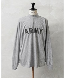 リメイク　実物 新品 デッドストック 米軍 リメイク IPFU ARMY ロングスリーブTシャツ ジップネック