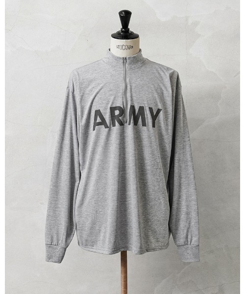 MILITARY(ミリタリー)の「リメイク 実物 新品 デッドストック 米軍 リメイク IPFU ARMY ロングスリーブTシャツ ジップネック(Tシャツ/カットソー・メンズ・グレー・SMALL/MEDIUM/LARGE/X-LARGE)」の1枚目の写真