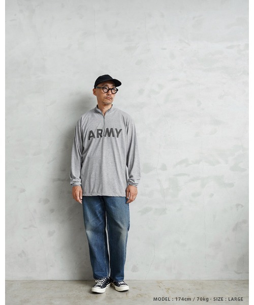 MILITARY(ミリタリー)の「リメイク 実物 新品 デッドストック 米軍 リメイク IPFU ARMY ロングスリーブTシャツ ジップネック(Tシャツ/カットソー・メンズ・グレー・SMALL/MEDIUM/LARGE/X-LARGE)」の4枚目の写真