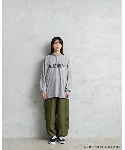 MILITARY(ミリタリー)の「リメイク 実物 新品 デッドストック 米軍 リメイク IPFU ARMY ロングスリーブTシャツ ジップネック(Tシャツ/カットソー・メンズ・グレー・SMALL/MEDIUM/LARGE/X-LARGE)」の7枚目の写真