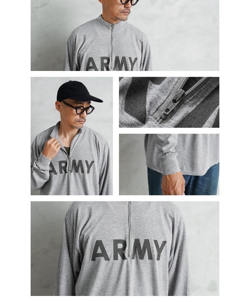 MILITARY(ミリタリー)の「リメイク 実物 新品 デッドストック 米軍 リメイク IPFU ARMY ロングスリーブTシャツ ジップネック(Tシャツ/カットソー・メンズ・グレー・SMALL/MEDIUM/LARGE/X-LARGE)」の11枚目の写真