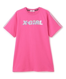 X-girl Stages | スパンコール刺しゅう 半袖Tワンピース(ワンピース)