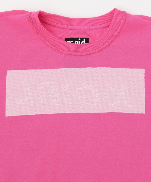 X-girl Stages(エックスガールステージス)の「スパンコール刺しゅう 半袖Tワンピース(ワンピース・キッズ・スモークピンク/ブラック/レモンイエロー・130cm/140cm/90cm/100cm/110cm/120cm)」の8枚目の写真