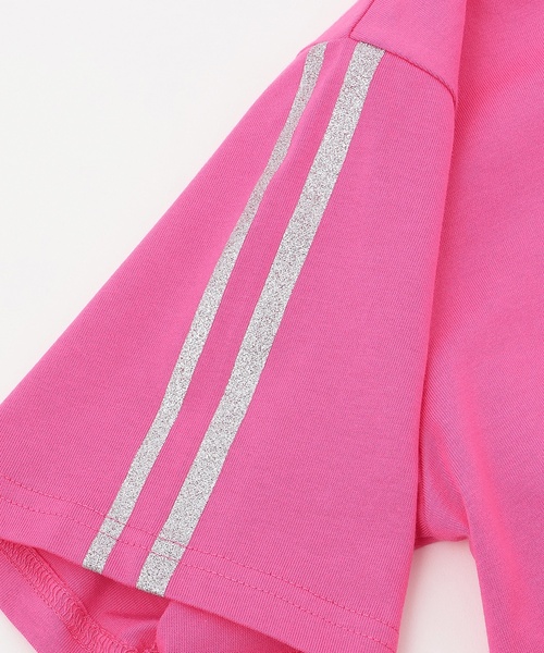 X-girl Stages(エックスガールステージス)の「スパンコール刺しゅう 半袖Tワンピース(ワンピース・キッズ・スモークピンク/ブラック/レモンイエロー・130cm/140cm/90cm/100cm/110cm/120cm)」の10枚目の写真