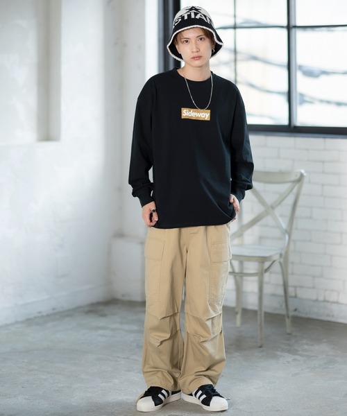 En serio TOKYO(エンソリオトーキョー)の「【SIDEWAYSTANCE】ジラフボックスロゴ長袖Tシャツ 70434(Tシャツ/カットソー・メンズ・ホワイト/ブラック/パープル・SMALL/MEDIUM/LARGE/X-LARGE)」の5枚目の写真