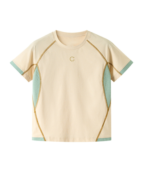 BUTTON SEOUL（ボタンソウル）の「[ウィメンズ] ランニングキュアスメッシュパネルショートスリーブ (パープル/イエロー)（Tシャツ/カットソー・レディース・パープル/イエロー・SMALL/MEDIUM/LARGE）」の2枚目の写真