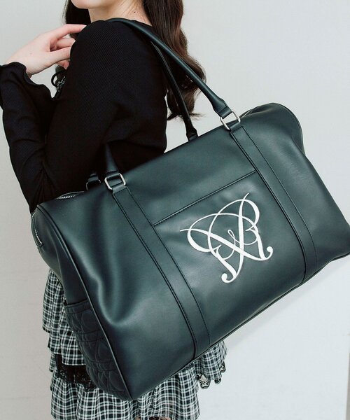 OLIVE des OLIVE(オリーブデオリーブ)の「Aimerianejoieロゴキャリーオンボストンバッグ(ボストンバッグ・レディース・ベージュ/ブラック・FREE)」の11枚目の写真