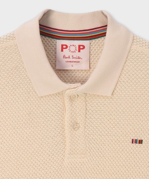 Paul Smith（ポールスミス）の「【ラウンジウェアー】ジャカードメッシュ ポロシャツ【853371 P7341S】（ポロシャツ・メンズ・ネイビー/オフホワイト・MEDIUM/LARGE）」の3枚目の写真