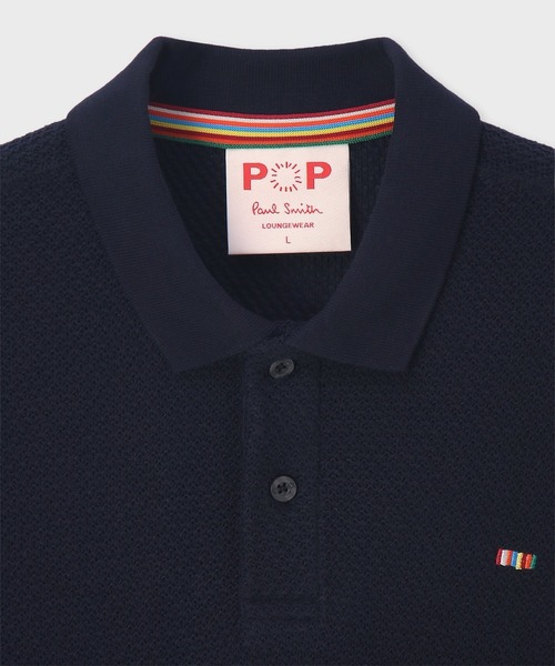 Paul Smith（ポールスミス）の「【ラウンジウェアー】ジャカードメッシュ ポロシャツ【853371 P7341S】（ポロシャツ・メンズ・ネイビー/オフホワイト・MEDIUM/LARGE）」の6枚目の写真