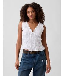 V-SL SMOCKED TIE TOP