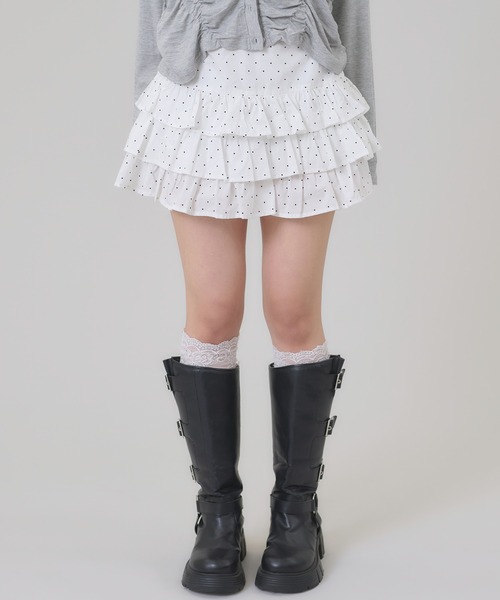 apres jour mignon(アプレジュールミニョン)の「柄ティアードスカート(スカート・レディース・ブラック/オフホワイト/グレー/ブラック系その他・フリー/LARGE)」の9枚目の写真