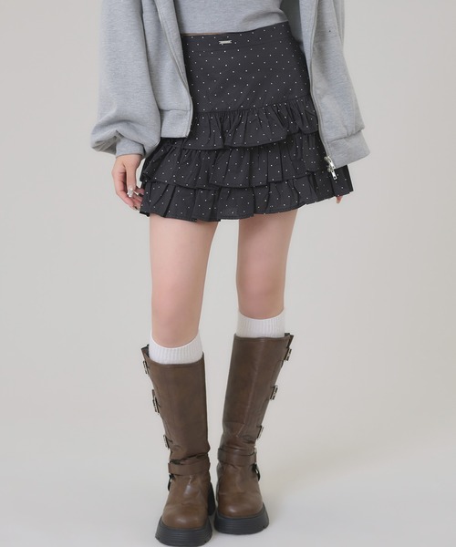apres jour mignon(アプレジュールミニョン)の「柄ティアードスカート(スカート・レディース・ブラック/オフホワイト/グレー/ブラック系その他・フリー/LARGE)」の15枚目の写真
