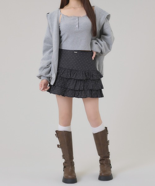 apres jour mignon(アプレジュールミニョン)の「柄ティアードスカート(スカート・レディース・ブラック/オフホワイト/グレー/ブラック系その他・フリー/LARGE)」の20枚目の写真